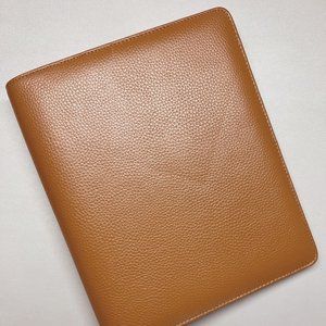 Cloth and Paper Large Agenda Folio in Cognac Smooth Leather